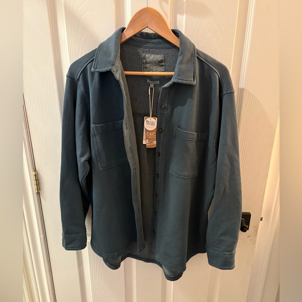 Womens C.C blue button up sweater